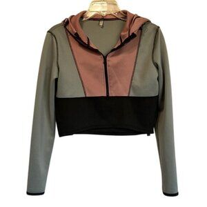 Urban Outfitters Pink & Gray Long Sleeve Crop Athletic Sweatshirt, Women’s Small